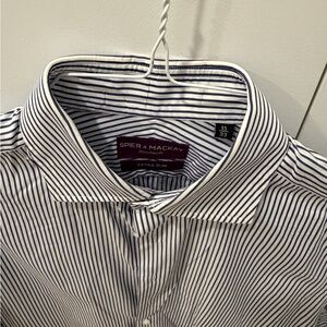 Extra slim Blue Pencil stripe shirt by Spier & Mackay